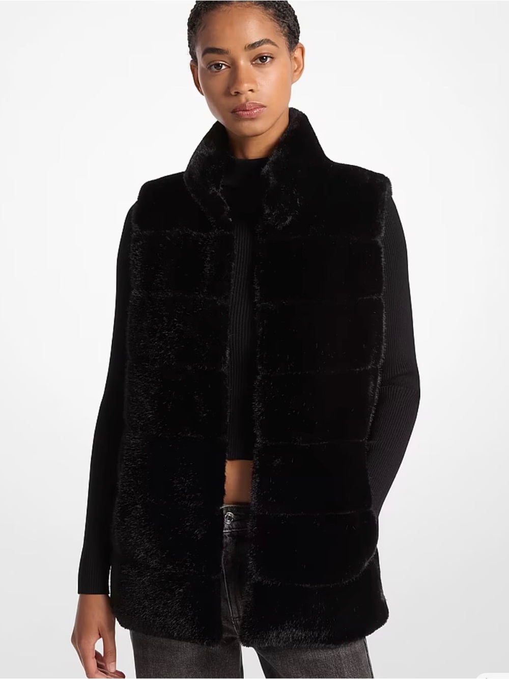 MICHAEL KORS Quilted Faux Fur Vest